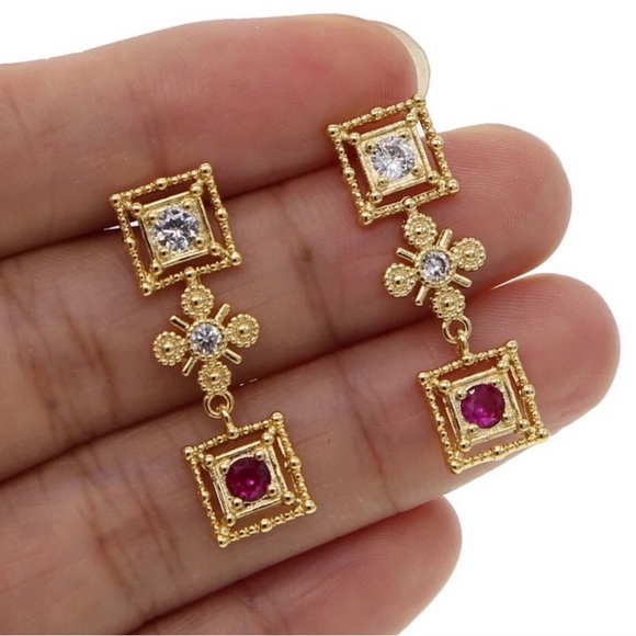 18k Gold Vermeil Earrings - Picture 4 of 8